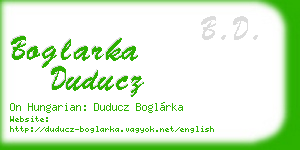 boglarka duducz business card